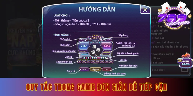 Quy tắc trong game đơn giản dễ tiếp cận